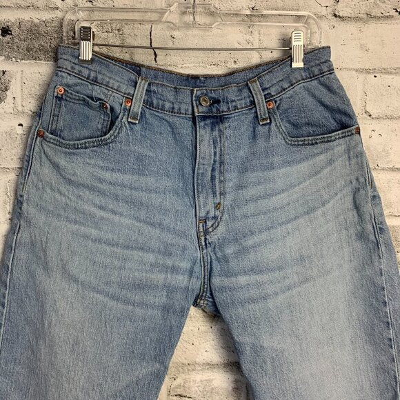 Levi's 569 Loose Straight Jean Shorts 12' Light Wash Stretch Denim - Picture 2 of 12